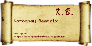 Korompay Beatrix névjegykártya